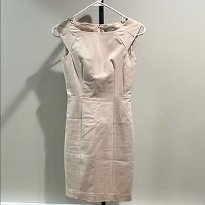 H&M Beige Cap Sleeve Mini Dress